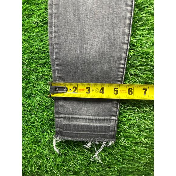 Abercrombie Fitch Womens Gray High Rise Super Skinny Jeans Sz 6 W28 Raw Hem Fray - Picture 7 of 10